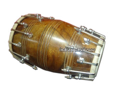 Sheesham Wood Double Bolt Tuned Dholak Drums - Brown | Perfectly Symmetric Round Dholak - Dholak For Festival, Wedding, Satsang | Very Easy To Tune