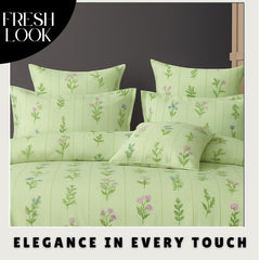 Microfiber Double Bedsheet King Size With 2 Large Size Pillow Covers | Size 108x108+9 Inches, Pastel Pistachio Green | Perfect For Daily Use, All-Season Use Or Gifting Bedsheet