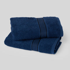 Kopa Quick Dry 100% Cotton Soft Terry Hand Towel 380 Gsm | Quick Dry 100% Cotton Super Absorbent, Lightweight (D'Ross) Hand Towel (Navy Blue)- Pack Of 2