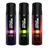 Wild Stone Intense Neon, Woods & Trance No Gas Long Lasting Deodorants Body Spray For Men 360ml 12.1 Fl.oz.| Pack Of 3