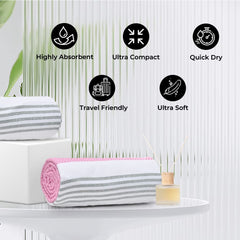 The Better Home Cotton Large Size Bath Towel 1200 Gsm | Soft Towel For Men Women Anti-Odour High Absorbency Quick Dry Towel (Pink) - 4 Pcs