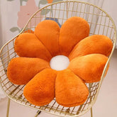 Sunflower Shaped Throw Pillows, Cute Stuffed Decorative Pillows, Orange & White - 35 Cm | Floor Cushion For Girls Bed Room, Couch Sofa, Chair, Aesthetic DƩcor | Washable, Versatile Use