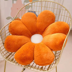 Super Soft Sunflower Cushion Pillow, For Sofa Bed Seating Area Cushion, Orange - 35 Cm | Throw Pillow, Flower Shaped, Pair Cushion, Soft & Decorative Cushions For Living Room, Floor Pillow
