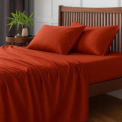 100% Pure Cotton Double Bed Bedsheet With 2 Pillow Covers - Size 90 X 100 Inches, Red | Lightweight, Soft & Breathable Durable & Long-Lasting Bedsheet