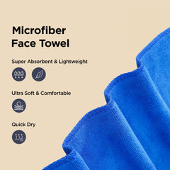 Kuber Industries Face Towel 300 Gsm | Antibacterial Microfiber Hand Towel (Blue & Purple) - 2 Pcs