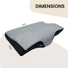 Cervical Pillow For Neck Pain & Shoulder Pain Relief, Grey | Memory Foam Pillow For Sleeping - Orthopedic Pillow For Spondylitis, Perfect For All Sleeping Position - Pack Of 2