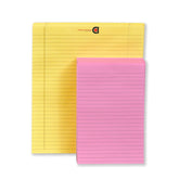 Writing Notepad Ruled 10.5x8.5 Yellow, Pack Of 6 & 5 X 8 Pink, Pack Of 12- Inch 50 -Sheet Lined