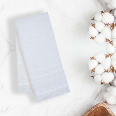 Prime Club Premium 100% Cotton Hand Towel 400 Gsm | Bathroom Essentials Soft Quick-Dry Cotton Towel (White) - 2 Pcs