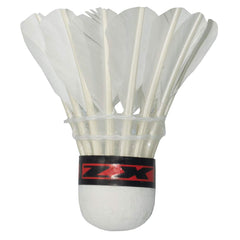 Kay - Kay ZX Badminton Feather Shuttlecocks , With High Quality Natural Cork | White , Pack of 10