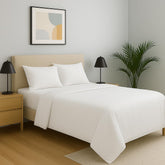 Double Bedsheet For King Size With 2 Pillow Covers - 108 X 108 Inches, White | Soft, Breathable & Skin-Friendly Bedding For Daily Use