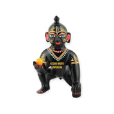 Black Designer Attractive Pure Ashtadhtau Laddu Gopal, Brass, Idol - Size No.1, Golden Hand Painted Idol | Made In Vrindavan, All Occasions & Festivals