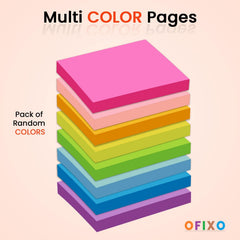 400 Sheets - 5 Mix Colors X 80 Sheets Each Color | Sticky Notes Bookmark Point It Marker Memo