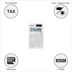 Casio MJ-120GST GST Calculator (Black) & Casio SL-1000SC-WE Portable Calculator (White)
