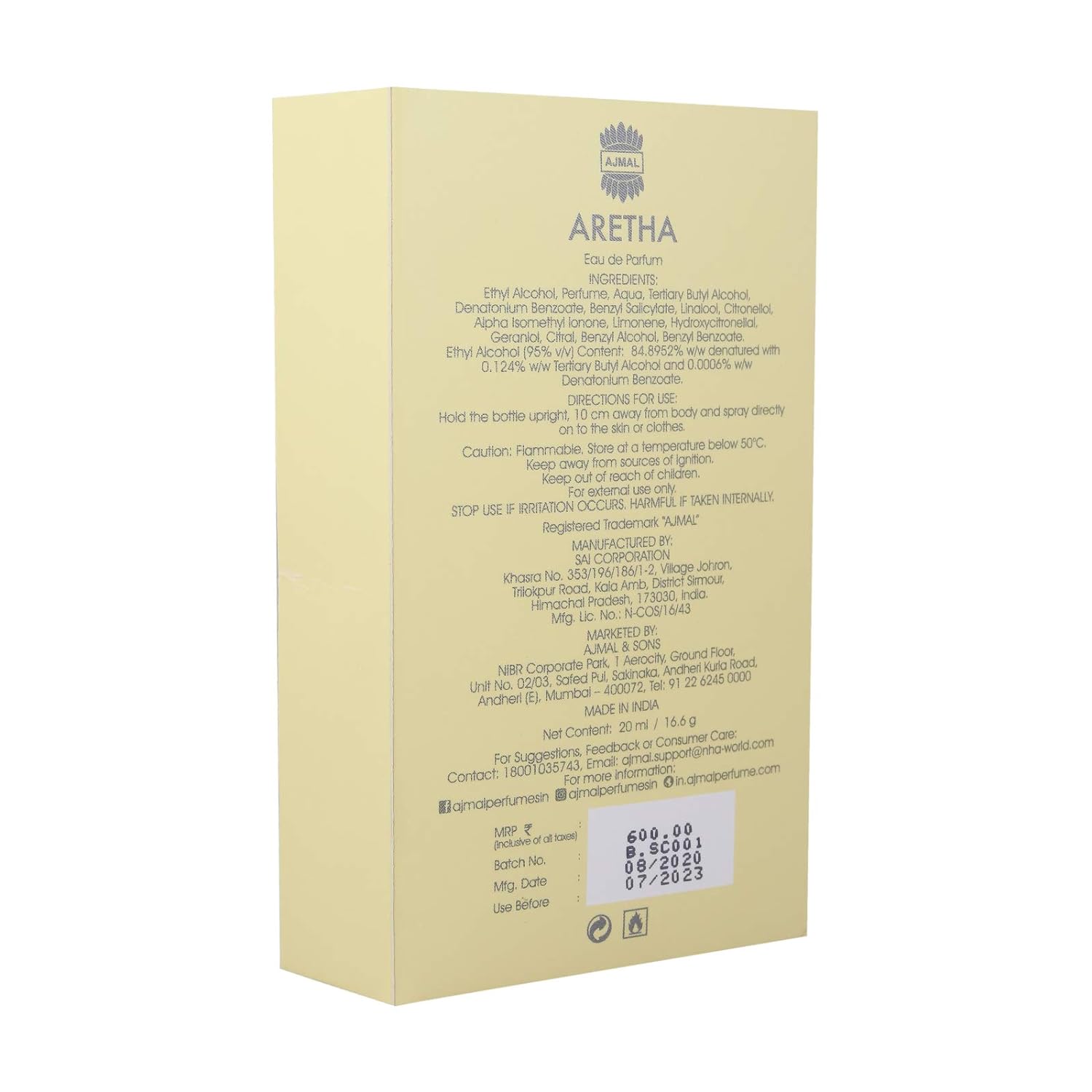Ajmal Aretha Eau De Parfum Fruity Perfume 20ml 0.6 Fl.oz. | Party Wear Perfume For Women + 2 Parfum Testers Ajmal Aretha Eau De Parfum Fruity Perfume 20ml 0.6 Fl.oz. | Party Wear Perfume For Women + 2 Parfum Testers