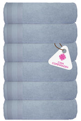 Casa Copenhagen Egyptian Cotton Pleates Face Towel 900 Gsm (Feather Grey)- 6 Pcs