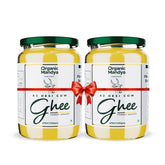 100% Pure A2 Desi Cow Ghee By Organic Mandya | Highly Nutritious Helps Keep Your Eyesight Desi Cow Ghee | 950ml (475ml * 2) 32.1 Ounce | Jar Pack