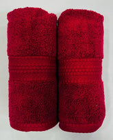 Bombay Dyeing Ultrx Zero Twist Plain Cotton Hand Towel 400 Gsm (Mahroon)- 2 Piece