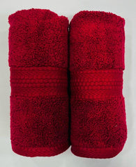 Bombay Dyeing Ultrx Zero Twist Plain Cotton Hand Towel 400 Gsm (Mahroon)- 2 Piece