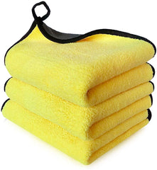 Hsr Car Accessices Cleaning 800 Gsm Microfiber Towel For Car Cleaning & Detailing - Dual Sided, Extra Thick Plush Microfiber Cloth (Pack Of 6) | Yellow & Grey