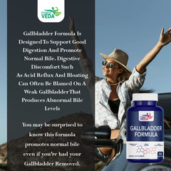 Fitness Veda Gallbladder Formula Supplement, Promotes Healthy Digestion & Reduce Digestive Discomfort | 90 Capsules, 150gm 0.3lbs