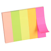 Page Markers - Pack-5 -150 Sheets Each - Perfect For School, Home & Office | 1x3 Inch, Size 5 Cuts