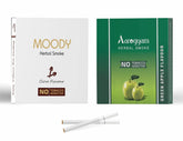 Aarogyam Herbals Pack Of 2 Flavours 100% Tobacco & Nicotine Free Cigarette For Relieve Stress & Mood Enhance Product Green Apple, Clove - 10 Sticks X 2 Packets
