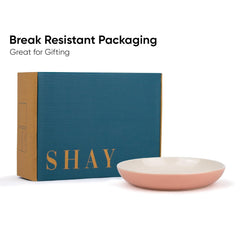 Snack Plates Set Of 6, Pink Slow Series | Snacks Plates Set - Dessert Plates | Small Plates With Glossy Finish - Deep Snack Plates | Microwave Safe & Chip Resistant