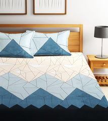 Microfiber Double Bedsheet With 2 Pillow Covers - 85 X 86 Inches, Icy Blue | Normal Hand Wash Or Machine Wash | 144 Thread Count