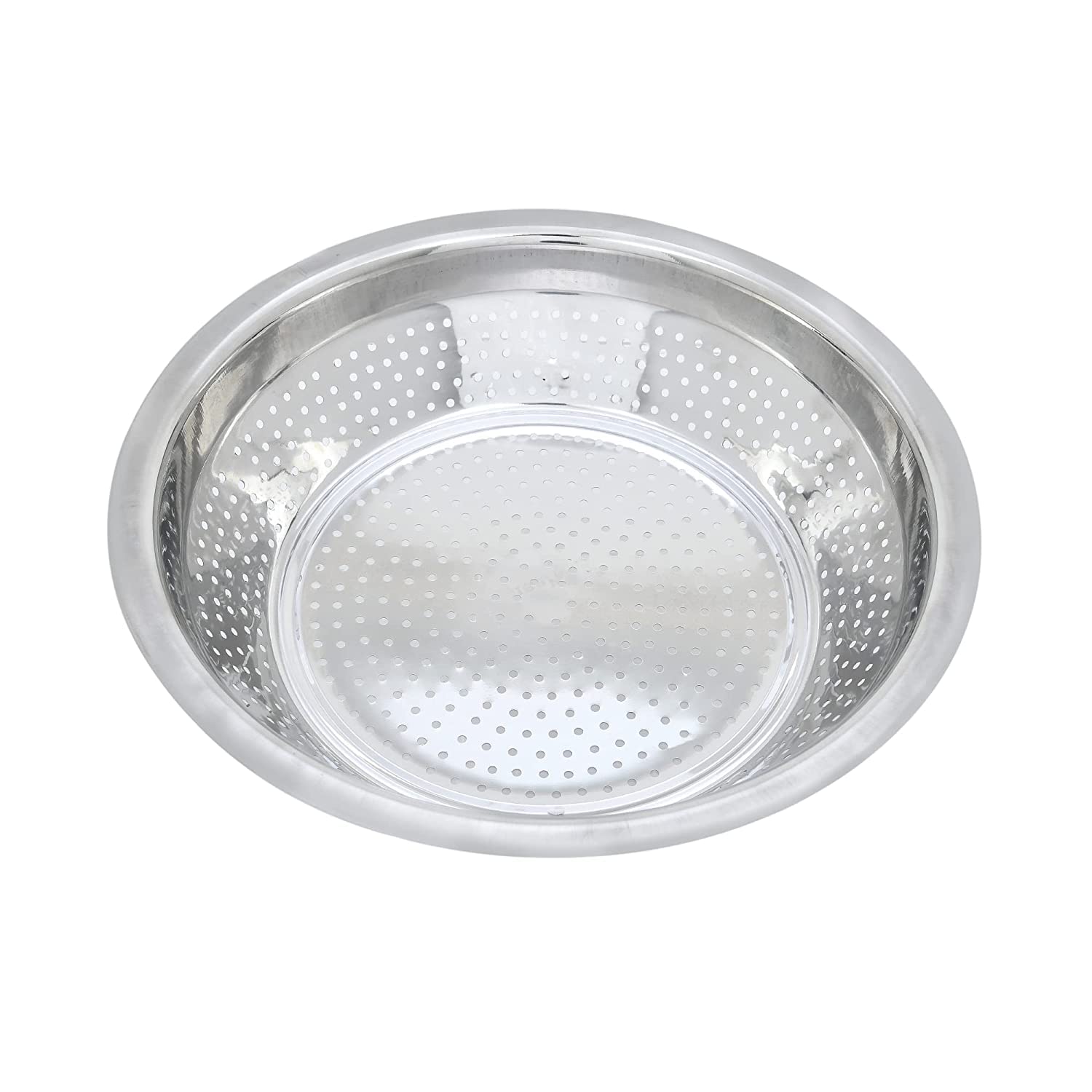 Silver Stainless Steel Rice Strainer - 11 Inches | Sieve, Chalni, Chalna For Wheat, Rice Etc. - Can Be Use As Fruit Basket, Vegetable Basket, Food Strainer Silver Stainless Steel Rice Strainer - 11 Inches | Sieve, Chalni, Chalna For Wheat, Rice Etc. - Can Be Use As Fruit Basket, Vegetable Basket, Food Strainer