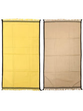 Athom Trendz Living Eco Saviour Premium Cotton Bath Towel 400 Gsm | Waffle Yellow & Waffle Beige- Pack Of 2