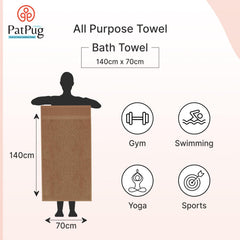 PatPug 100% Indian Ultra Soft Cotton 450 Gsm Bath Towel Large Bath Towel | Highly Absorbent Quick Drying Durable Towel For Men, Women & Kids (Ruby Red & Coffee Brown)