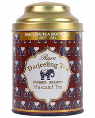 San-Cha Rare Darjeeling Muscatel Tea - 100gm, 3.5 Ounce | Summer Season Harvest Darjeeling Tea - Golden Orange Pekoe | Medium Caffeine Loose Tea Leaf