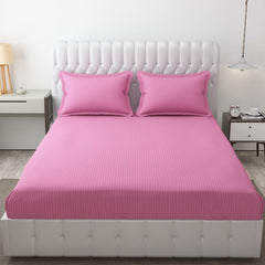 Wrinkle Resistant King Size Bedsheet With 2 Pillow Cover - 108 X 108 Inches, Light Pink | Smooth, Breathable, Comfortable Double Bedsheet