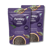 Farmley Chia Seeds For Eating, For Weight Management, Rich In Calcium, Protein & Fibre, Chia Seeds Are Sourced From The Finest Chia Plants | 200gm 0.4lbs Each Pack Of 2