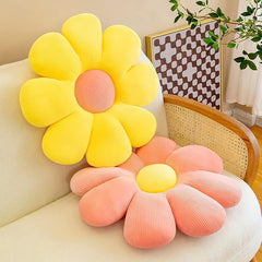 Super Soft Sunflower Cushion Pillow, For Sofa Bed Seating Area Cushion, Brown - 35 Cm | Throw Pillow, Flower Shaped, Pair Cushion, Soft & Decorative Cushions For Living Room, Washable