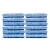 Mush 100% Bamboo Face Towel 2400 Gsm | Ultra Soft, Absorbent, Quick Dry Towels For Facewash, Gym, Pool, Sports, & Travel - Sky Blue (Pack Of 12)