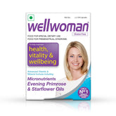 Wellwoman Multivitamin Capsules With Evening Primrose Oil, Immunity, Helps Reduce Pms , Pcos Symptoms | Vegetarian 30 Capsules , 50gm 0.1lbs