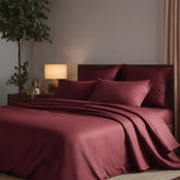 1 Bedsheet For Full Size With 2 Pillow Cover - 90 X 100 Inches, Burgundy | Ideal For All Season Comfortable Bedsheet | 1800 Thread Count