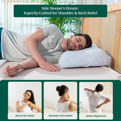 Cervical Ergonomic Orthopedic Memory Foam Wave Designed Bed Pillow, Big Size - 26.5 L X 15.5 W X 4.5 H Inch | Pillow For Sleeping, Neck Support, Back Pain Relief For All Sleeping Positions