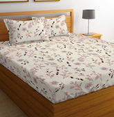 1 Double Bedsheets With 2 King Size Pillow Covers - 90 X 90 Inches, Beige | Soft Brushed Microfiber - Premium Cotton Double Bed Breathable & Wrinkle Free