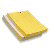 Wide Ruled 10.5 x 8.5 Inch, 50-Sheet Lined Writing Note Pad (Yellow & White) Pack Of 12