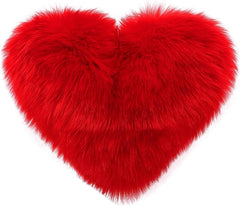 Luxury Soft Fur Love Heart Shape Cushion Pillow, For Valentine's Day, Red | For Couple, Sofa, Car, Decoration, Furniture Cushion, Washable, Super Soft Pillow, Decoration Purpose