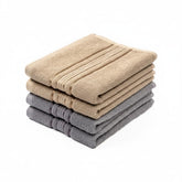 Akiko Home 100% Cotton Essential Series Hand Towels 800 Gsm | Soft, Absorbent & Durable, Cotton Hand Towel For Bathroom Use, Gentle On Skin- Pack Of 4 (Beige & Grey)
