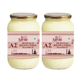 100% Pure A2 Desi Buffalo Bilona Ghee By Navin Organic | Rich In Nutrients & Delicious Healthy Desi Buffalo Ghee Good For Bones Health | 500ml (250ml * 2) 16.9 Ounce | Jar Pack