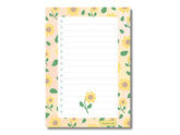 A5 Notes/To Do List Notepad, Beautiful Checklist Pad, Tear-Off Sheets (Sunflower) Pack Of 1
