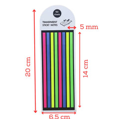 Transparent Long Page Neon Highlighter Strips Sticky Index Tabs Multicolor 160 Sheets - Pack Of 1
