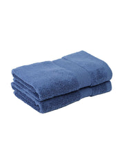 Bianca Ultra Soft Zero Twist 100% Cotton Towel Hand Towel 480 Gsm | Super Absorbent, Fluffy, Aerocore Organic Technology - For Men, Women, Gym, Kitchen (Navy)- Pack Of 4