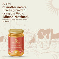 Organic Natural A2 Gir Cow Ghee By Pujashree | Traditional Bilona Method Healthy Pure Desi Ghee Good For Diwali Pujan Hawan Samagari Ghee | (250ml) 8.4 Ounce | Jar Pack