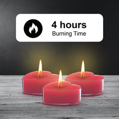 HEART SHAPE FRAGRANCE TEALIGHT CANDLES BURNING TIME 4 TO 5 HOURS (10, ROSE)