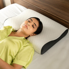 Orthopedic Cervical Pillow For Neck & Shoulder Pain Relief, White, Size - Standard | Ergonomic Memory Foam Pillows For Sleeping Ideal For Chronic Neck Pain & Spinal Alignment Spondylitis